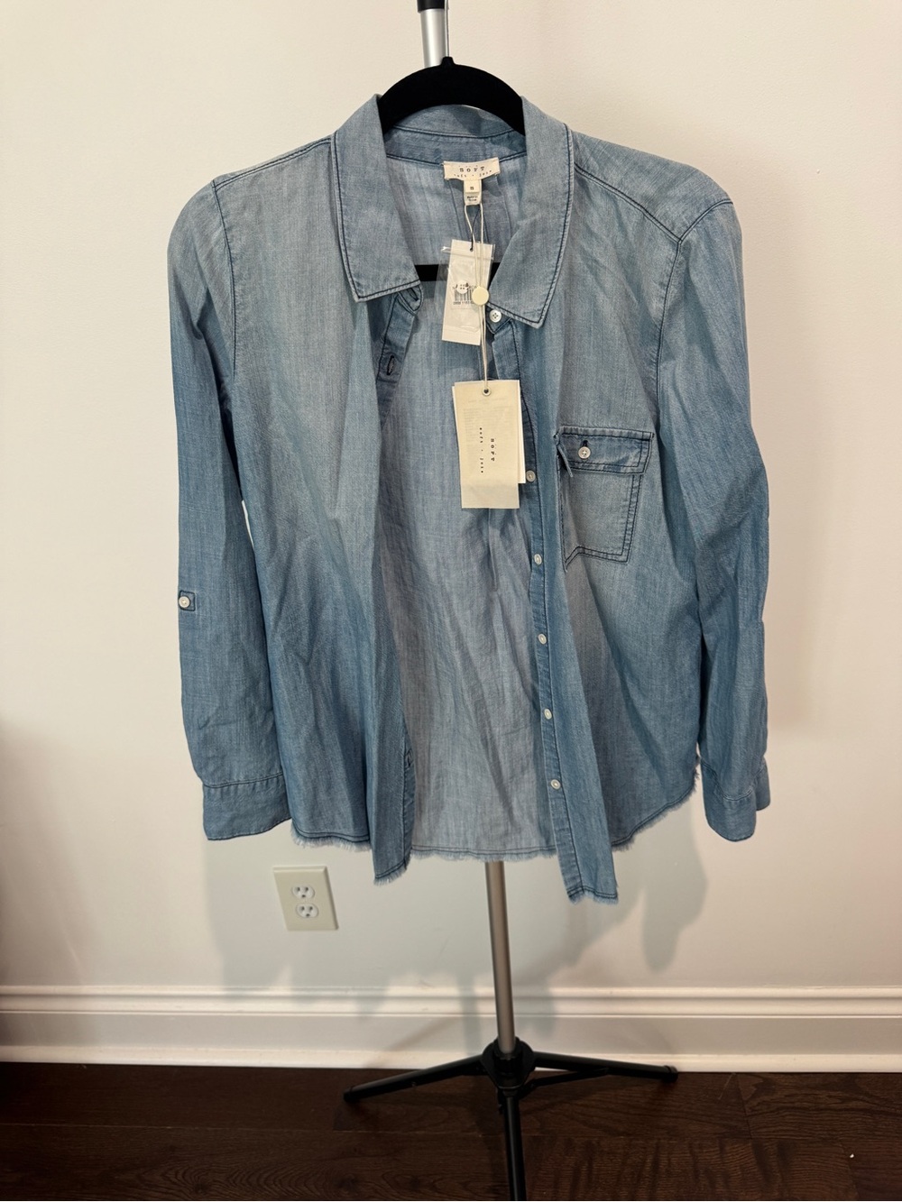 Soft Joie Light Blue Denim Button-Down Shirt